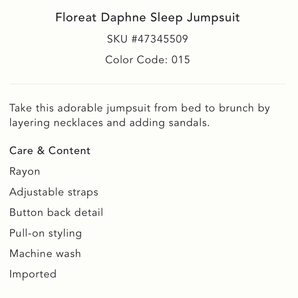 Floreat Daphne Sleep Jumpsuit - Picture 4 of 10